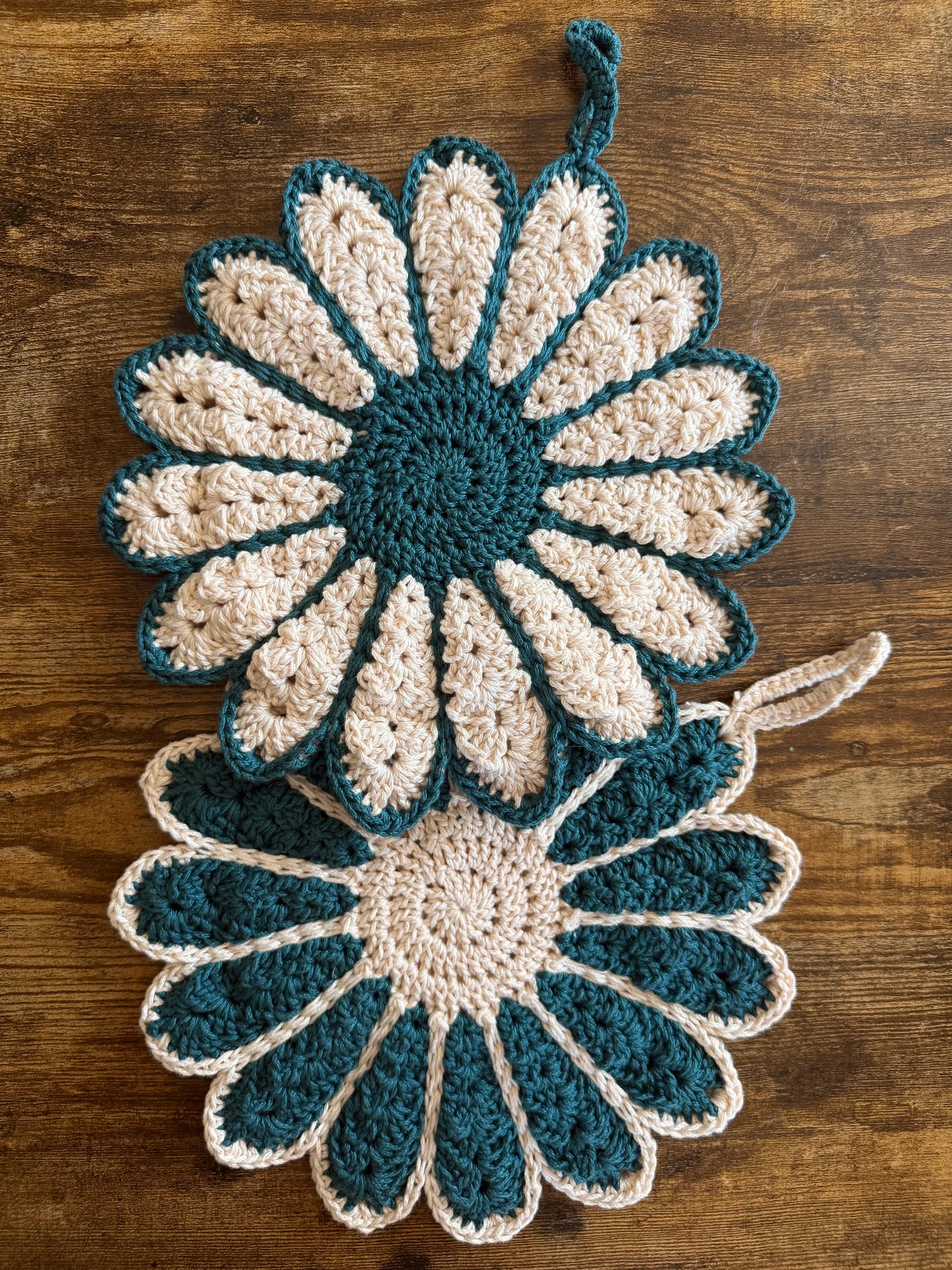 Vintage Flower Potholder Set