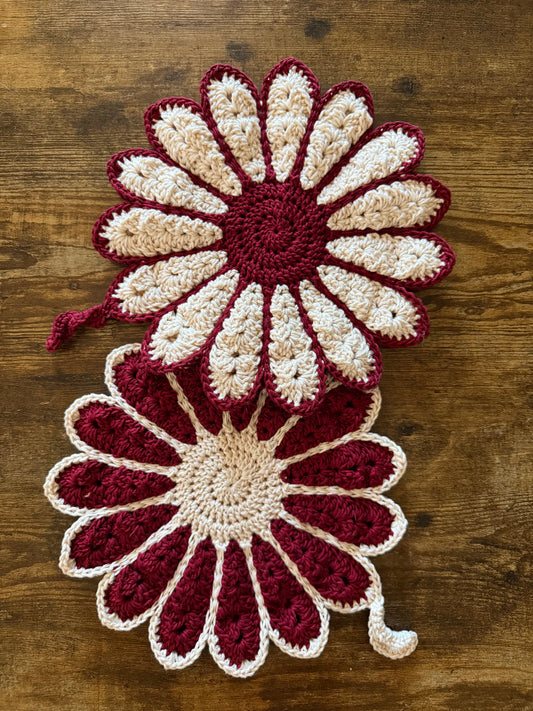 Vintage Flower Potholder Set