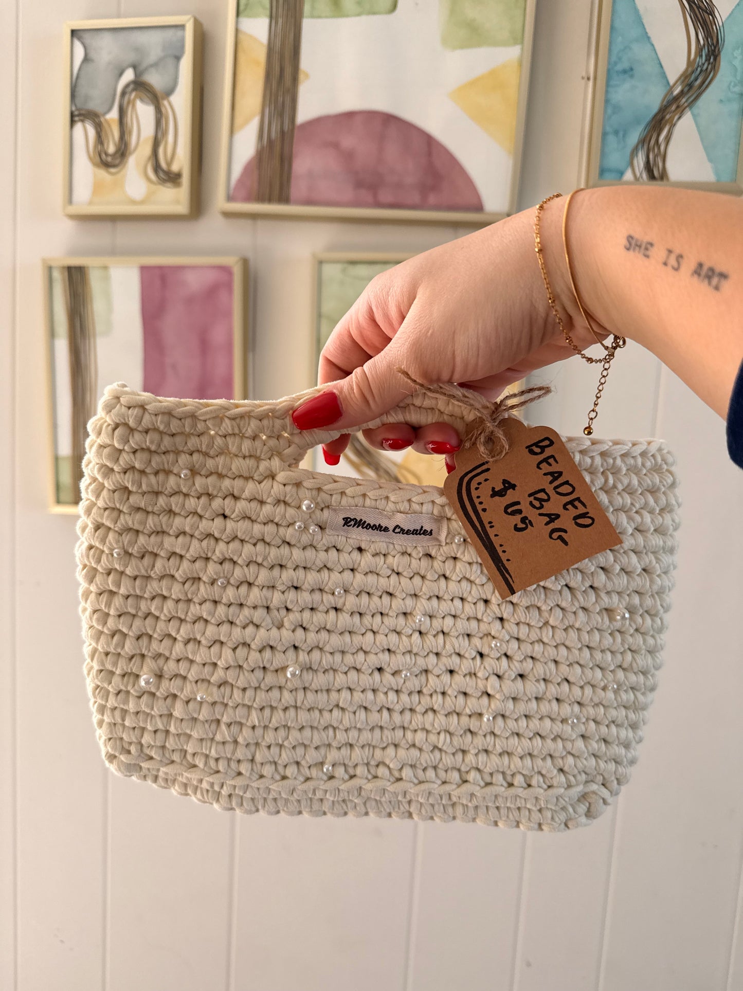 Mini Tote with Pearls